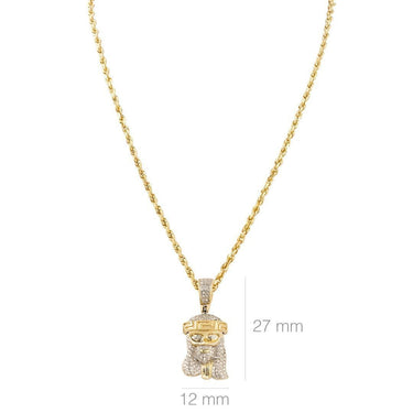 Yellow 10k Yellow Gold Diamond Jesus Head Pendant 0.30 Ctw